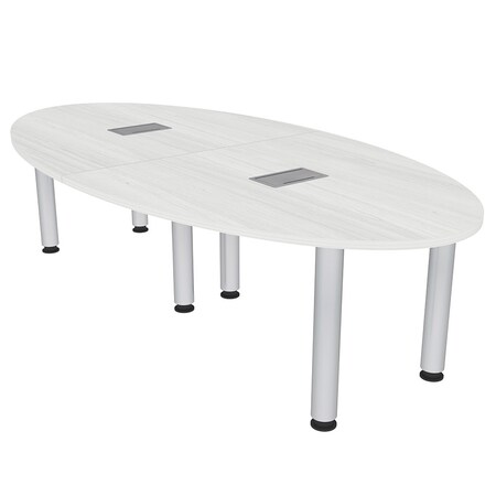 Skutchi Designs 45 in W, 96 in L, 29 in H, Engineered Wood Top, White H-OVL-4693-PT-WC-EL